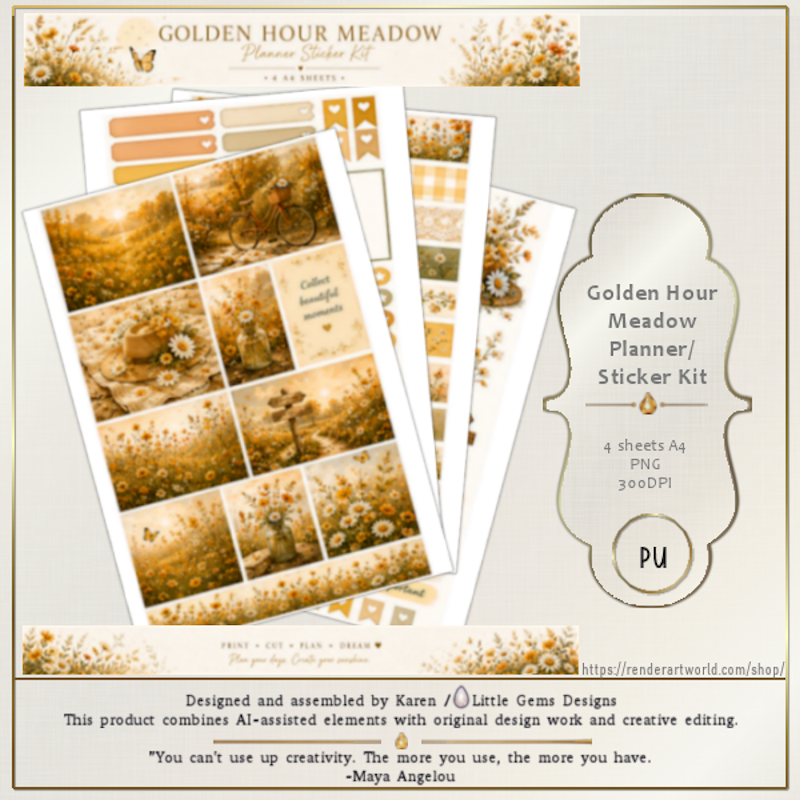 (image for) Golden Hour Meadow Planner & Sticker Kit